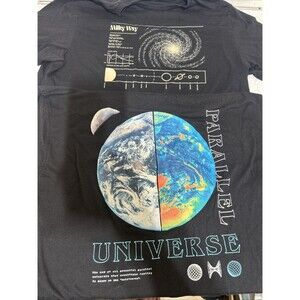 Old Navy Medium Milky Way & Large Parallel Universe Men's T Shirts **PAIR**